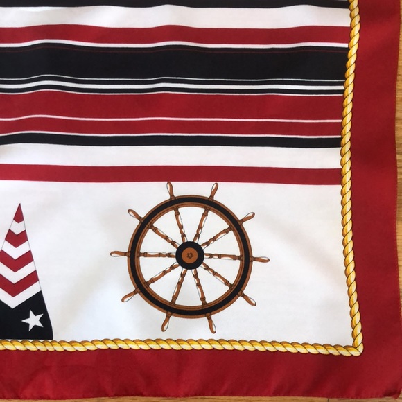 Vtg ITALIAN Square  Scarf. Excellent  Nautical Themed  accent to your wardrobe - Picture 6 of 15